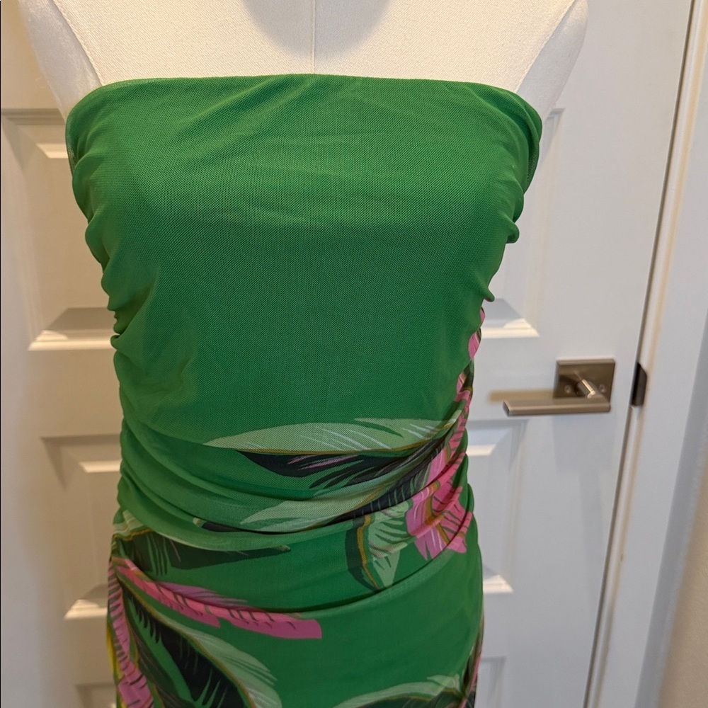 FARM Rio Strapless Green and Blue Dress Size S - Picture 6 of 9
